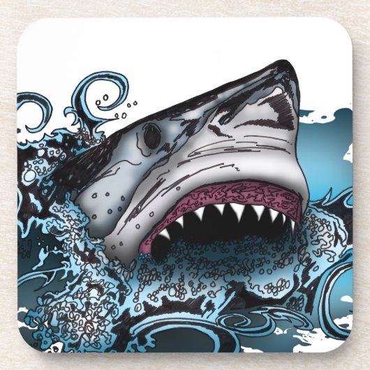 Haiangriff Getränkeuntersetzer (Vorderseite)