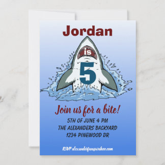 Haiangriff | Hai Einladungs Boys Geburtstag Einladung