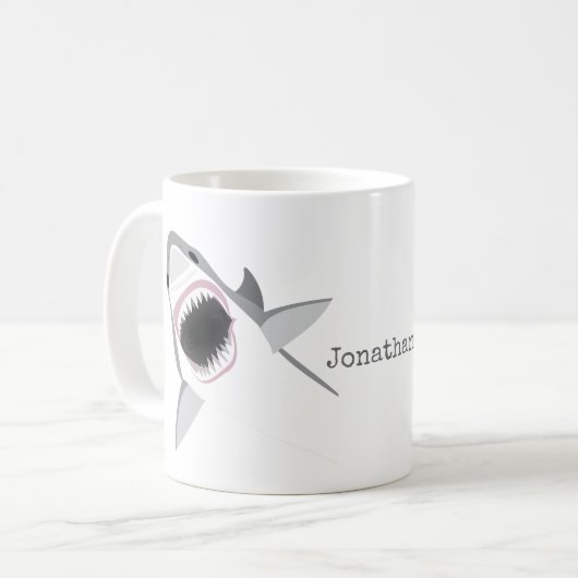 Haiangriff mit Ihrem Namen Kaffeetasse (Vorderseite Links)