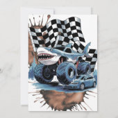 Haiangriff Monster Truck Birthday Bash Einladung (Rückseite)