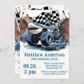 Haiangriff Monster Truck Birthday Bash Einladung (Vorne/Hinten)