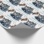 Haiangriff Monster Truck Birthday Bash Geschenkpapier (Ecke)