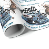 Haiangriff Monster Truck Birthday Bash Geschenkpapier (Rolleneckpunkt)