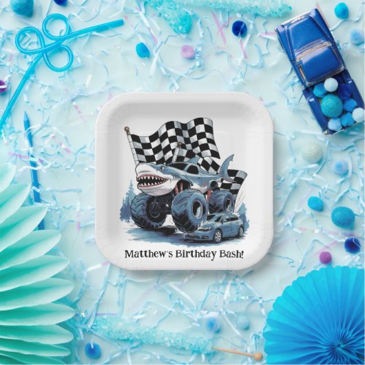 Haiangriff Monster Truck Birthday Bash Pappteller (Party)