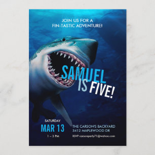 Haiangriff  Ocean Invasion Boys Geburtstag Einladung