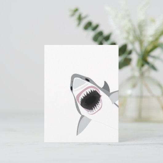 Haiangriff Postkarte (Stehend Vorderseite)