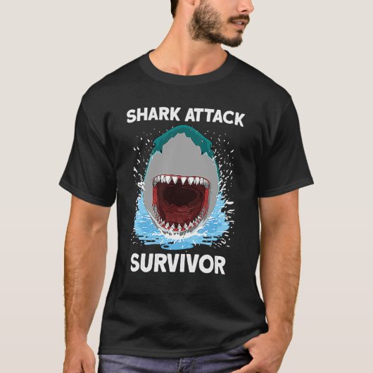 Haiangriff Überlebende Hai T-Shirt (Vorderseite)