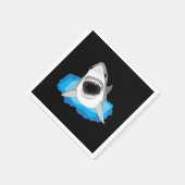 Haiangriff - Weißer Hai Serviette (Ecke)