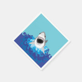 Haiangriff - Weißer Hai Serviette (Ecke)