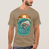 Haiangriffe Surfen Skelett Typ Beach T-Shirt (Vorderseite)