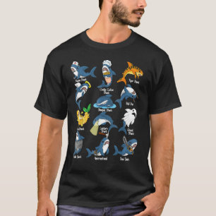 Haiarten Biologie Unterschiedliche Haiarten 5 T-Shirt