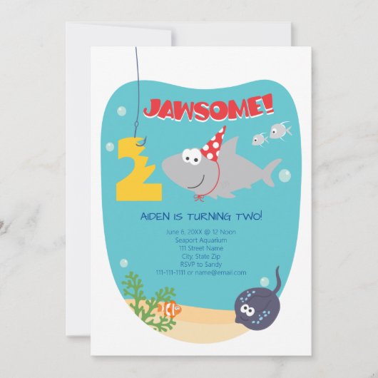 Haibeiß Zweite Geburtstagseinladung Einladung (Vorderseite)