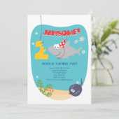 Haibeiß Zweite Geburtstagseinladung Einladung (Stehend Vorderseite)