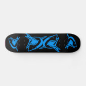 Haiblau UND SCHWARZE Skateboarddecke Skateboard (Horizontal)