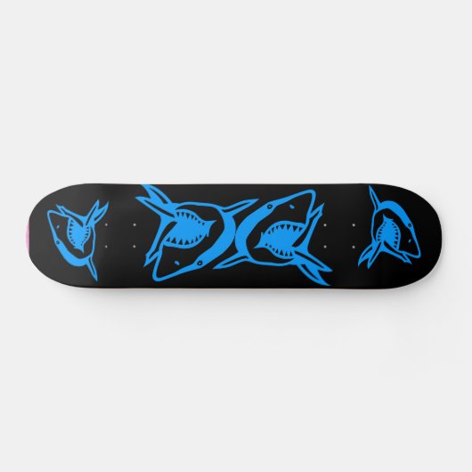 Haiblau UND SCHWARZE Skateboarddecke Skateboard (Horizontal)