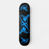 Haiblau UND SCHWARZE Skateboarddecke Skateboard (Vorderseite)