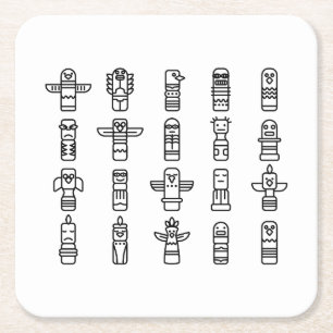 Haida Animals Native Amerikanischen Ureinwohners H Rechteckiger Pappuntersetzer