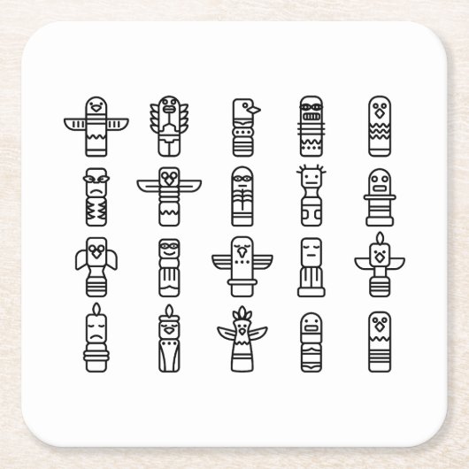 Haida Animals Native Amerikanischen Ureinwohners H Rechteckiger Pappuntersetzer (Vorderseite)