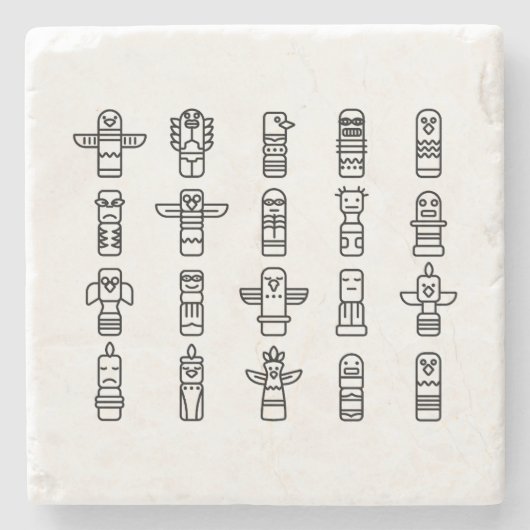 Haida Animals Native Amerikanischen Ureinwohners H Steinuntersetzer (Vorderseite)