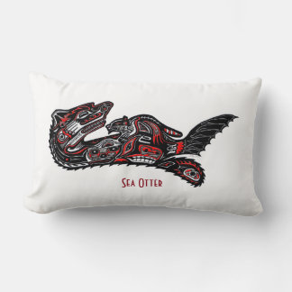 Haida Art-Style Sea Otter Wildlife Throw Kissen