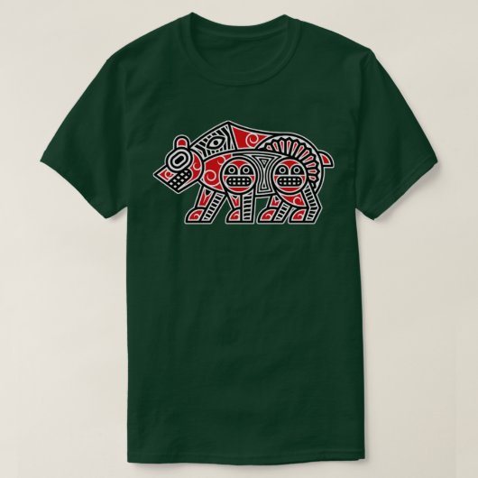 Haida Bear Amerikanische Ureinwohner Indigeno T-Shirt (Design vorne)