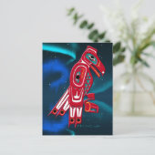 Haida Eagle & Aurora Native American Art Design Postkarte (Stehend Vorderseite)