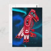 Haida Eagle & Aurora Native American Art Design Postkarte (Vorne/Hinten)