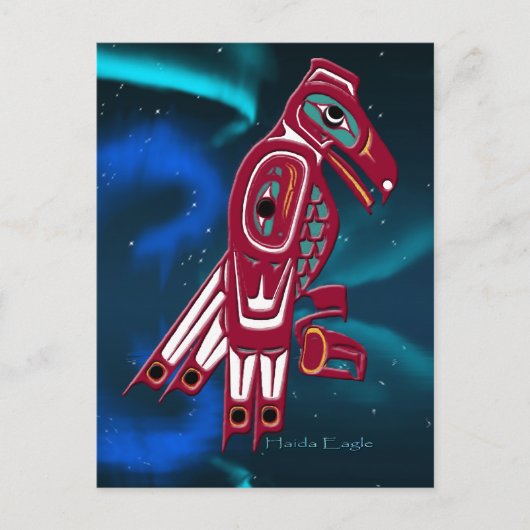Haida Eagle & Aurora Native American Art Design Postkarte (Vorderseite)