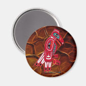 HAIDA EAGLE & Orange Fraktal Native Art Magnet (Vorderseite/Rückseite)