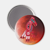 HAIDA EAGLE & RED MOON Native American Art Magnet (Vorderseite/Rückseite)