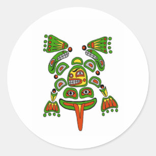 Haida Frosch Runder Aufkleber