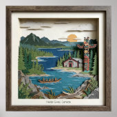 Haida Gwaii B.C. Canada Paper Collage Diorama Poster (Vorne)