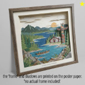 Haida Gwaii B.C. Canada Paper Collage Diorama Poster