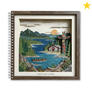 Haida Gwaii B.C. Kanada Papier Collage Diorama Notizblock