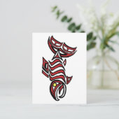 Haida Lachs Postkarte (Stehend Vorderseite)