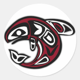 Haida Orca Northwest Coast Killer Whale Art Runder Aufkleber