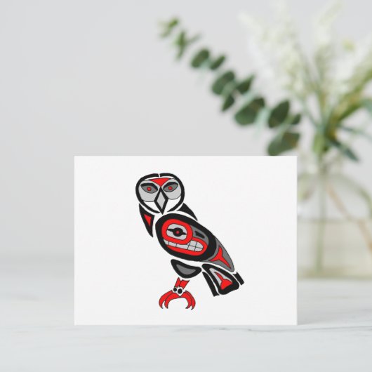 Haida Owl 2014 Postkarte (Stehend Vorderseite)