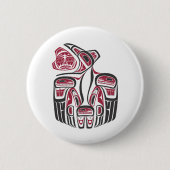 Haida Raven Design Button (Vorderseite)