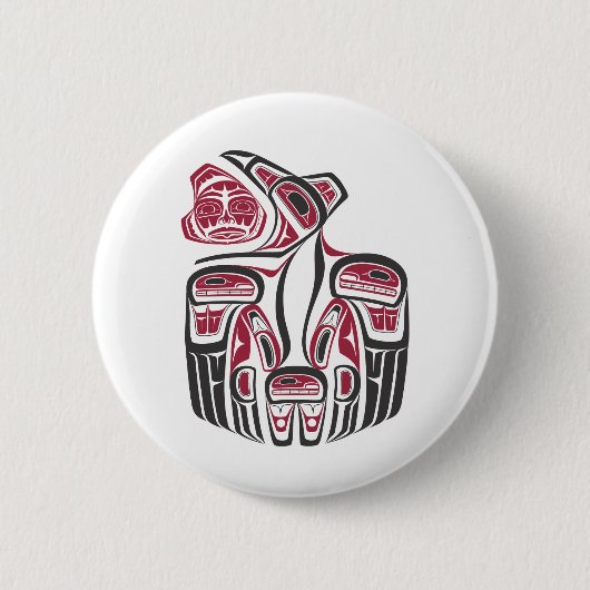 Haida Raven Design Button (Vorderseite)