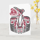 Haida Raven Design Karte (Gelbe Blume)