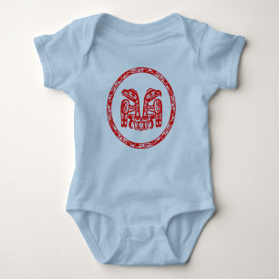 Haida-Ritual Native Pacific Northwest Doppeladler Baby Strampler