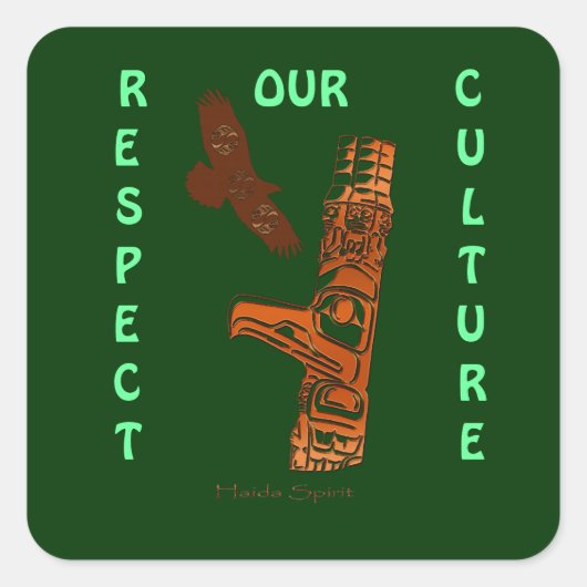 HAIDA SPIRIT Adler & Totem Pole Art Stickers (Vorderseite)
