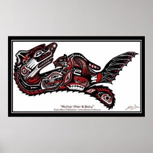 "HAIDA SPIRIT" Erstklassige Otter Art Print Poster