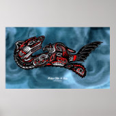 "HAIDA SPIRIT" Mutter Otter & Baby Haida Art Print Poster (Vorne)