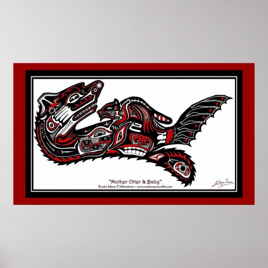 "HAIDA SPIRIT" Otter Größere Version Art Print Poster (Vorne)