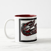 "HAIDA SPIRIT TASSE" Indianische Otters Zweifarbige Tasse (Links)