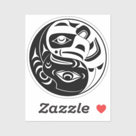 Haida Thunderbird Black and White Eagle Circle Aufkleber