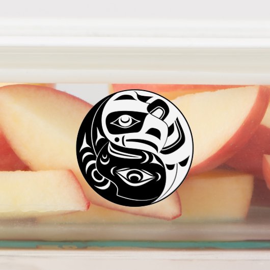 Haida Thunderbird Black and White Eagle Circle Etiketten (Befestigt)
