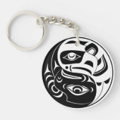 Haida Thunderbird Black and White Eagle Circle Schlüsselanhänger (Vorderseite)