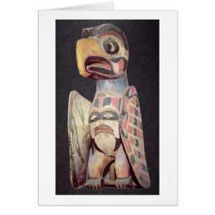 Haida-"Thunderbird" Statue (gemaltes Holz)